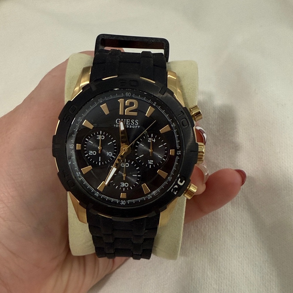 Guess Black and Gold Men's Watch